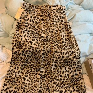 midi silk cheetah skirt